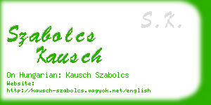 szabolcs kausch business card